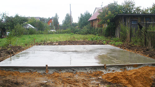 Фундамент на основе бетонной плиты